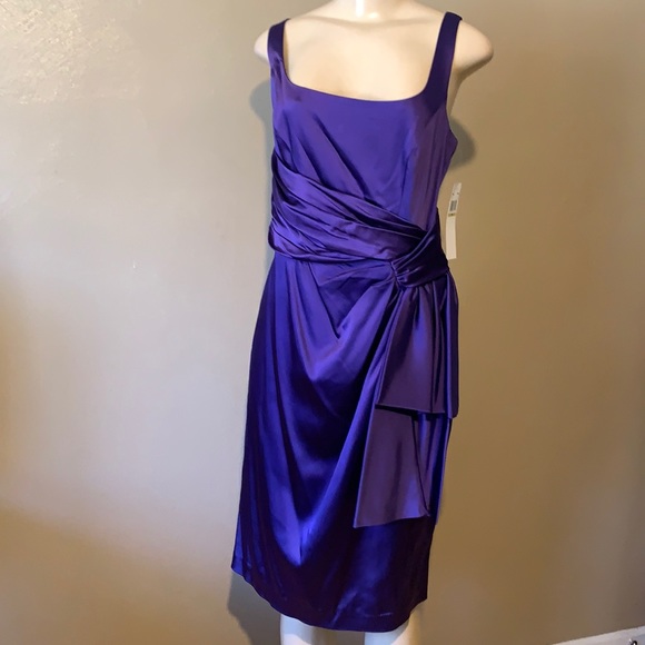 Maggy London size 14 lovely designed royal purple evening cocktail dress - Picture 1 of 5